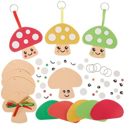 Baker Ross FN308 Paddenstoel paddenstoel sleutelhanger en tashanger kits Set van 5, Herfst knutselen voor kinderen Baker Ross FN308 Paddenstoel paddenstoel sleutelhanger en tashanger kits Set van 5, Herfst knutselen voor kinderen