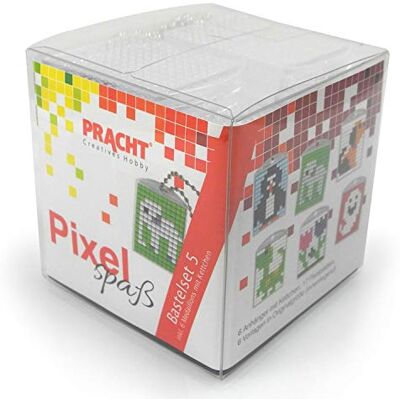 Pracht Creatives Hobby Pixel P90012-63501 Leuke knutselset 5 voor kinderen, eenvoudig insteeksysteem met steentjes van bioplastic voor het ontwerpen van 6 sleutelhangers (medaillons), zonder strijken en lijmen Pracht Creatives Hobby Pixel P90012-63501 Leuke knutselset 5 voor kinderen, eenvoudig insteeksysteem met steentjes van bioplastic voor het ontwerpen van 6 sleutelhangers (medaillons), zonder strijken en lijmen