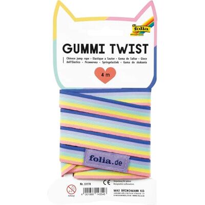 folia 33178 Rubber twist, ca. 4 m, elastiek in regenboogkleuren, incl. instructies, springend rubberspel voor kinderen vanaf 3 jaar folia 33178 Rubber twist, ca. 4 m, elastiek in regenboogkleuren, incl. instructies, springend rubberspel voor kinderen vanaf 3 jaar