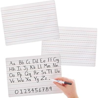 Baker Ross FN114 Dry Erase Gelinieerde A4 Schoolborden Set van 10, Mini Draagbare Schoolborden voor Klaslokalen, Scholen en Leraren Baker Ross FN114 Dry Erase Gelinieerde A4 Schoolborden Set van 10, Mini Draagbare Schoolborden voor Klaslokalen, Scholen en Leraren