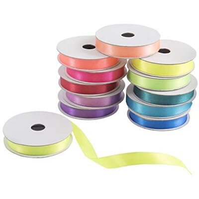 Trimits Satijnen lint bundel, polyester, neon, 2m x 10mm Trimits Satijnen lint bundel, polyester, neon, 2m x 10mm