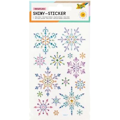 folia 18306 Shiny, Snowflake, 16 stickers, van kleurrijke strassteentjes, in verschillende motieven, eenvoudig van de folie te verwijderen, één maat folia 18306 Shiny, Snowflake, 16 stickers, van kleurrijke strassteentjes, in verschillende motieven, eenvoudig van de folie te verwijderen, één maat