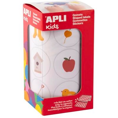 APLI Kids 20051 Rol ronde educatieve stickers van 33 mm met illustraties van het tuinthema. APLI Kids 20051 Rol ronde educatieve stickers van 33 mm met illustraties van het tuinthema.