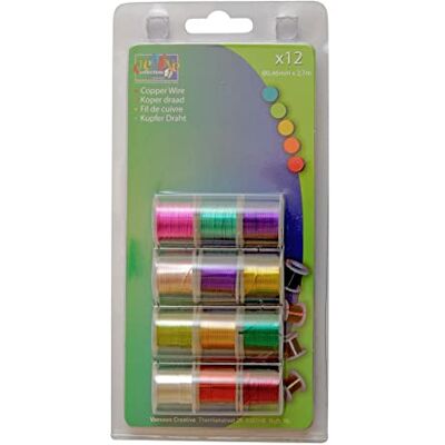 Creative koperen knutseldraad licht 12 x 2,7m-0,46mm, koper, multicoulor, 2 x 2,5 x 2,5 cm, 12-eenheden Creative koperen knutseldraad licht 12 x 2,7m-0,46mm, koper, multicoulor, 2 x 2,5 x 2,5 cm, 12-eenheden