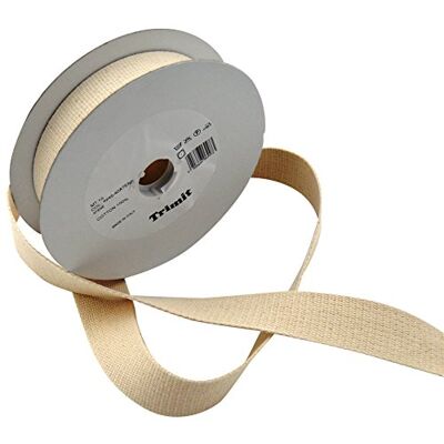 Inastri Zwaar katoenen riemband - 40mm breed - Natuur, Ecru Inastri Zwaar katoenen riemband - 40mm breed - Natuur, Ecru