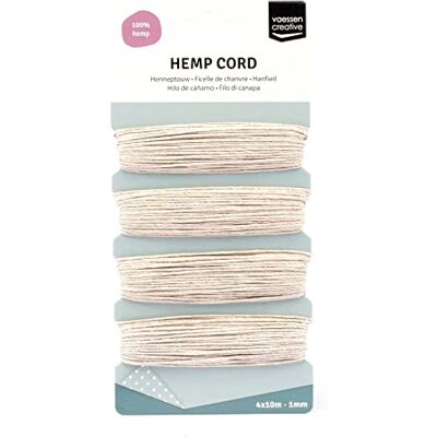 Creative Hennepkoord Assortiment 4x10m, Naturel Wit, 6,3x7,9x1 cm Creative Hennepkoord Assortiment 4x10m, Naturel Wit, 6,3x7,9x1 cm