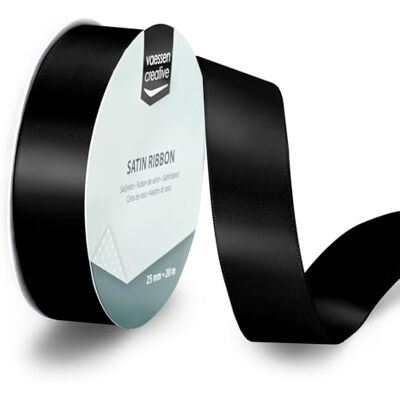 Creative Satijnlint Zwart 20 m x 25 mm Dubbelzijdig Cadeaulint op Rol voor Knutselen, Decoraties, Kaarten Maken, Scrapbooking en DIY Creative Satijnlint Zwart 20 m x 25 mm Dubbelzijdig Cadeaulint op Rol voor Knutselen, Decoraties, Kaarten Maken, Scrapbooking en DIY