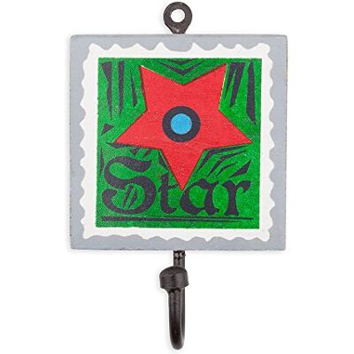 Colorique Chokhi Stamps kledingstandaard stempel ster, 10 x 0,5 cm, meerkleurig Colorique Chokhi Stamps kledingstandaard stempel ster, 10 x 0,5 cm, meerkleurig