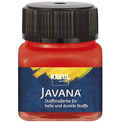 KREUL Javana 90963 Stofverf voor lichte en donkere stoffen, 20 ml glasrood, briljante kleur op waterbasis, pastoser karakter, voor stempelen en sjablonen, na fixatie wasbestendig KREUL Javana 90963 Stofverf voor lichte en donkere stoffen, 20 ml glasrood, briljante kleur op waterbasis, pastoser karakter, voor stempelen en sjablonen, na fixatie wasbestendig