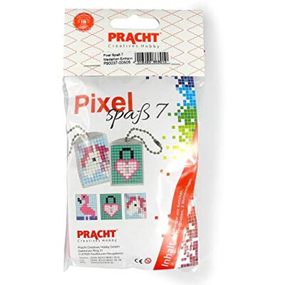 Pracht Creatives Hobby Pixel P90037-00505 Leuke knutselset 7 voor kinderen, eenvoudig insteeksysteem met steentjes van bioplastic voor het ontwerpen van 2 sleutelhangers (medaillons), zonder strijken en lijmen Pracht Creatives Hobby Pixel P90037-00505 Leuke knutselset 7 voor kinderen, eenvoudig insteeksysteem met steentjes van bioplastic voor het ontwerpen van 2 sleutelhangers (medaillons), zonder strijken en lijmen