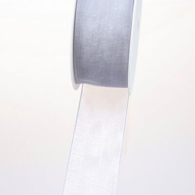 Deko und Band 53736 organza lint met geweven rand 38mm 50m col. 04 grijs 53736-38-50-04 Deko und Band 53736 organza lint met geweven rand 38mm 50m col. 04 grijs 53736-38-50-04