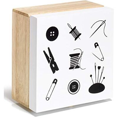 PRYM Houten Naai Opbergdoos - 18x18x10cm PRYM Houten Naai Opbergdoos - 18x18x10cm