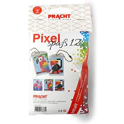 Pracht Creatives Hobby Pixel P90051-00505 Leuke knutselset 12 voor kinderen, eenvoudig insteeksysteem met steentjes van bioplastic voor het ontwerpen van 2 sleutelhangers (medaillons), zonder strijken en lijmen Pracht Creatives Hobby Pixel P90051-00505 Leuke knutselset 12 voor kinderen, eenvoudig insteeksysteem met steentjes van bioplastic voor het ontwerpen van 2 sleutelhangers (medaillons), zonder strijken en lijmen