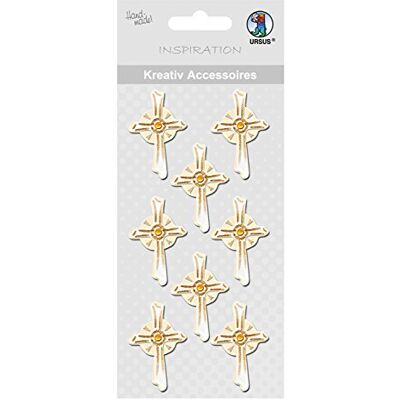 Ursus 564000219 Creatieve accessoires, kruis 2, 8 stuks, goud Ursus 564000219 Creatieve accessoires, kruis 2, 8 stuks, goud
