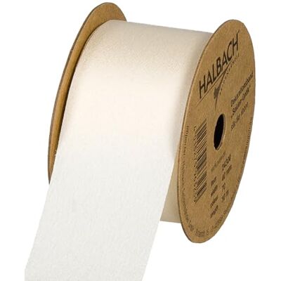 Halbach Seidenbänder Geschenklint lint met subtiele zijdeglans, zijden look (veganistisch), crème, breedte 40cm lengte 10m Halbach Seidenbänder Geschenklint lint met subtiele zijdeglans, zijden look (veganistisch), crème, breedte 40cm lengte 10m
