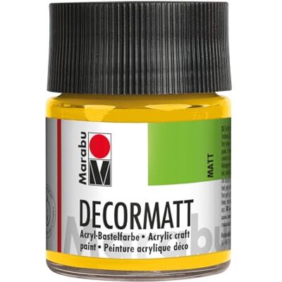 Marabu Acrylverf "Decormat", middengeel, 50 ml, in glas Marabu Acrylverf "Decormat", middengeel, 50 ml, in glas