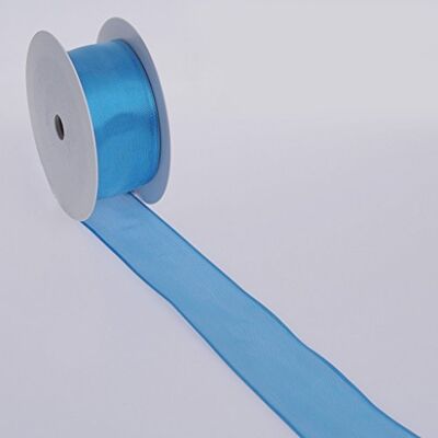 Deko AS GmbH Zijdezachte decoratielint met draadrand turquoise 40 mm 20 m 43222 40 77 Deko AS GmbH Zijdezachte decoratielint met draadrand turquoise 40 mm 20 m 43222 40 77