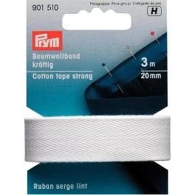 Prym Strong Wit (20 mm, 3M) katoenen band 1 Stuk Prym Strong Wit (20 mm, 3M) katoenen band 1 Stuk