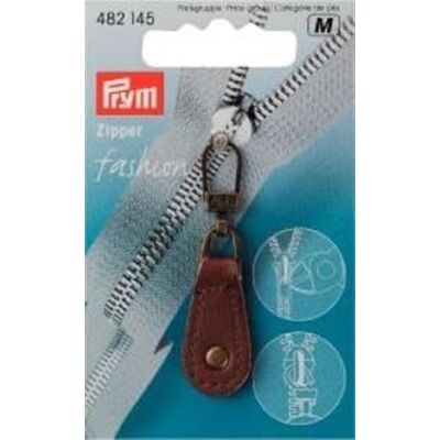 Prym Bruine Lederen Rits Slider - Rits Slider Prym Bruine Lederen Rits Slider - Rits Slider
