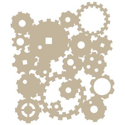 TODO-STENCIL TODO Stencil Special Effects 005 Simple Gears Airbrush lampenkap, S (20 x 30 cm) Design 19 x 25,3 cm TODO-STENCIL TODO Stencil Special Effects 005 Simple Gears Airbrush lampenkap, S (20 x 30 cm) Design 19 x 25,3 cm