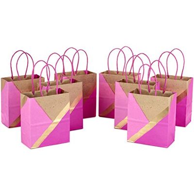 Hallmark 15 cm kleine papieren geschenkzakjes (8 stuks, roze en kraft) voor verjaardagen, Pasen, bruiloften, Moederdag, babyborrels, bruidsdouches, verzorgingspakketten, meidag Hallmark 15 cm kleine papieren geschenkzakjes (8 stuks, roze en kraft) voor verjaardagen, Pasen, bruiloften, Moederdag, babyborrels, bruidsdouches, verzorgingspakketten, meidag