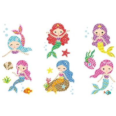 Pracht Creatives Hobby Diamond Painting Sticker Set, zeemeerminnen motief, knutselset voor het maken van stickers met glittersteentjes, voor kinderen vanaf 5 jaar Pracht Creatives Hobby Diamond Painting Sticker Set, zeemeerminnen motief, knutselset voor het maken van stickers met glittersteentjes, voor kinderen vanaf 5 jaar