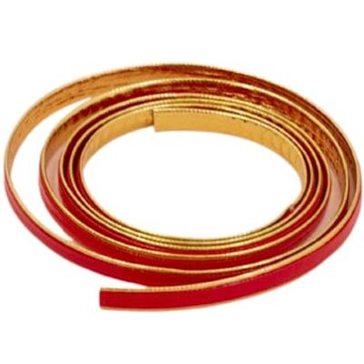 Craftelier Ecolederen band voor het versieren van plakboeken, kaarten en knutselwerk zacht en flexibel gevoel breedte ca. 5 mm lengte ca. 98 cm Kleur rood met gouden randen Craftelier Ecolederen band voor het versieren van plakboeken, kaarten en knutselwerk zacht en flexibel gevoel breedte ca. 5 mm lengte ca. 98 cm Kleur rood met gouden randen