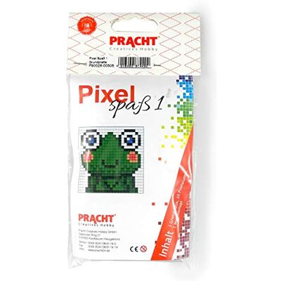 Pracht Creatives Hobby Pixel P90026-00505 Leuke knutselset kikker voor kinderen, kleine pixelafbeelding op bodemplaat, eenvoudig insteeksysteem met steentjes van bioplastic, zonder strijken en lijmen Pracht Creatives Hobby Pixel P90026-00505 Leuke knutselset kikker voor kinderen, kleine pixelafbeelding op bodemplaat, eenvoudig insteeksysteem met steentjes van bioplastic, zonder strijken en lijmen