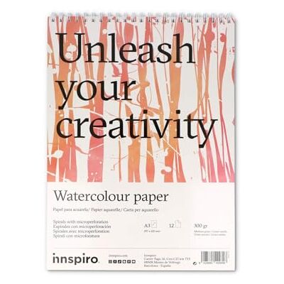 INNSPIRO Aquarelpapierblok A3, 12 pagina's, 300 g. INNSPIRO Aquarelpapierblok A3, 12 pagina's, 300 g.
