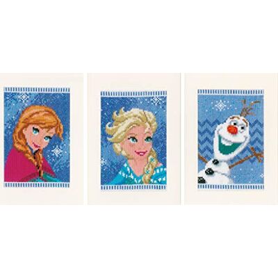 Vervaco Elsa Olaf Anna Kruissteekset - Wenskaarten Vervaco Elsa Olaf Anna Kruissteekset - Wenskaarten