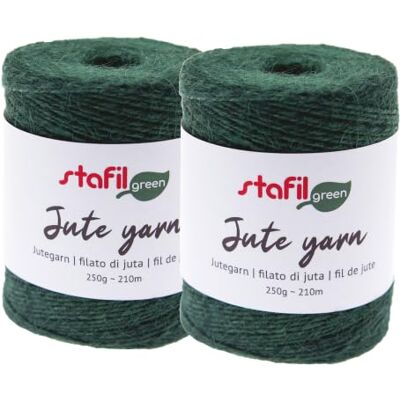 Stafil Jute garen Ø 2 mm 250 g 210 m set 2 bollen kleur groen Stafil Jute garen Ø 2 mm 250 g 210 m set 2 bollen kleur groen