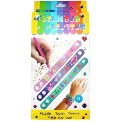 Pracht Creatives Hobby 6048-20041 Diamantschilder armbanden, 3 stuks, knutselset voor het ontwerpen van een gepersonaliseerde armband met glittersteentjes, voor kinderen vanaf 5 jaar Pracht Creatives Hobby 6048-20041 Diamantschilder armbanden, 3 stuks, knutselset voor het ontwerpen van een gepersonaliseerde armband met glittersteentjes, voor kinderen vanaf 5 jaar