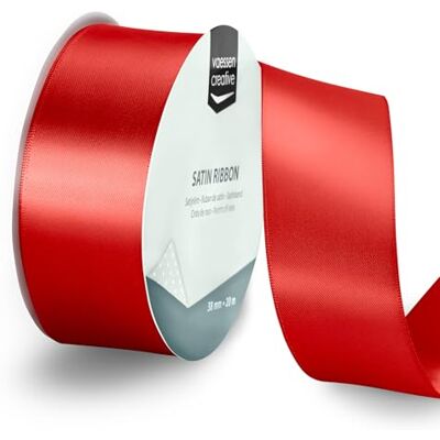 Creative Satijnlint Rood 20 m x 38 mm Dubbelzijdig Cadeaulint op Rol voor Knutselen, Decoraties, Kaarten Maken, Scrapbooking en DIY Creative Satijnlint Rood 20 m x 38 mm Dubbelzijdig Cadeaulint op Rol voor Knutselen, Decoraties, Kaarten Maken, Scrapbooking en DIY