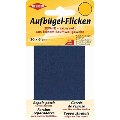 Kleiber + Co.GmbH Zephir opstrijkpatches, katoen, donkerblauw, 30 x 6 x 0,3 cm Kleiber + Co.GmbH Zephir opstrijkpatches, katoen, donkerblauw, 30 x 6 x 0,3 cm