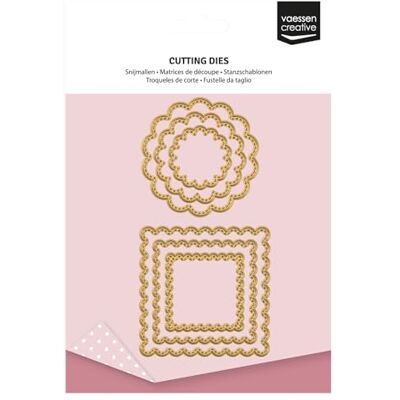 Creative Snij- en Embossingmallen Geschulpte Cirkels & Vierkanten 6 Cutting Dies van 2,6 tot 5,5 cm Kaarten Maken, Scrapbooking, Knutselen, DIY voor Mini Snij- en Embossingmachines Creative Snij- en Embossingmallen Geschulpte Cirkels & Vierkanten 6 Cutting Dies van 2,6 tot 5,5 cm Kaarten Maken, Scrapbooking, Knutselen, DIY voor Mini Snij- en Embossingmachines