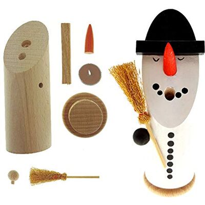HESS SINCE 1990 Hess Holzspielzeug 40022 knutselset rookmannetje 7-delig, van hout, design sneeuwpop met bezem, ca. 13 cm, decoratie voor de advents- en kersttijd uit het Ertsgebergte HESS SINCE 1990 Hess Holzspielzeug 40022 knutselset rookmannetje 7-delig, van hout, design sneeuwpop met bezem, ca. 13 cm, decoratie voor de advents- en kersttijd uit het Ertsgebergte