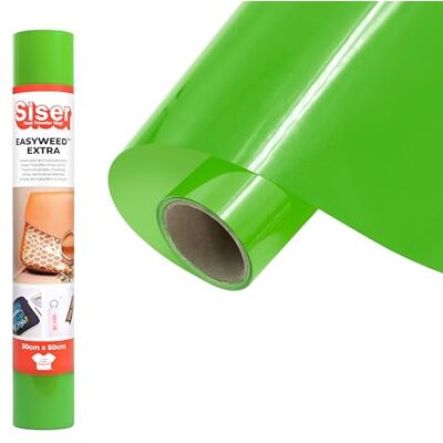 SISER ® EasyWeed® Extra appelgroen, 30 cm x 0,5 m, vinyl voor individueel vormgeven van nylon, leer, behandelde stoffen SISER ® EasyWeed® Extra appelgroen, 30 cm x 0,5 m, vinyl voor individueel vormgeven van nylon, leer, behandelde stoffen