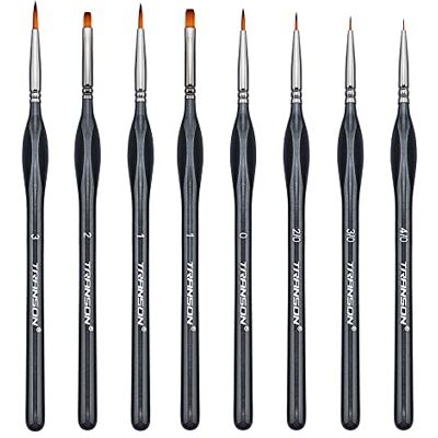 Transon Fine Detail Art Penseel Set 8 stks met Driehoekig Handvat voor Miniaturen Model Craft Gezicht Schilderen Geschikt voor Acryl Gouache Aquarel Olie Transon Fine Detail Art Penseel Set 8 stks met Driehoekig Handvat voor Miniaturen Model Craft Gezicht Schilderen Geschikt voor Acryl Gouache Aquarel Olie
