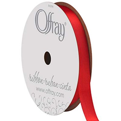 Berwick Offray 062036 3/8" breed satijnlint, rood, 6 Yds Berwick Offray 062036 3/8" breed satijnlint, rood, 6 Yds