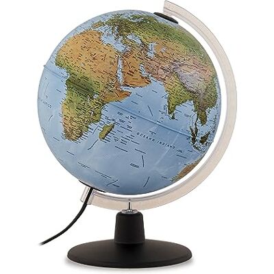 TECNODIDATTICA GAIA 25 AR Lichtgevende en draaibare wereldbol voor kinderen, Augmented Reality met nieuwsgierigheid over natuur en cultuur, fysieke en politieke cartografie, diameter 25 cm, teksten in TECNODIDATTICA GAIA 25 AR Lichtgevende en draaibare wereldbol voor kinderen, Augmented Reality met nieuwsgierigheid over natuur en cultuur, fysieke en politieke cartografie, diameter 25 cm, teksten in