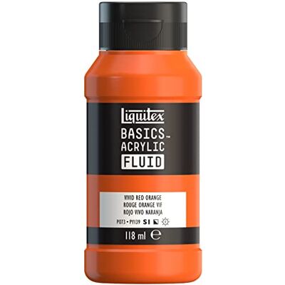 Liquitex Basics Fluid - Vivid Red Orange - 118ml - Acrylic Liquitex Basics Fluid - Vivid Red Orange - 118ml - Acrylic