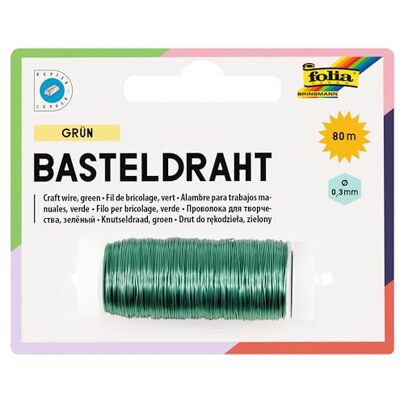 folia 79251 koperdraad groen, 1 spoel 0,3 mm x 80 m ideaal voor knutselwerk, bloemstukken en containers folia 79251 koperdraad groen, 1 spoel 0,3 mm x 80 m ideaal voor knutselwerk, bloemstukken en containers