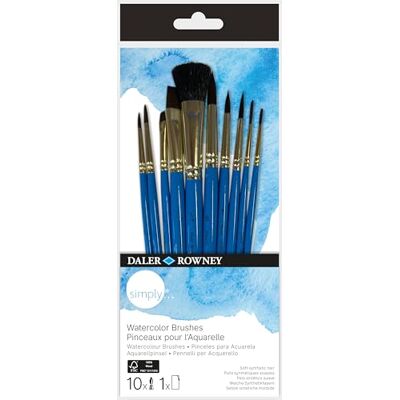 Daler Rowney Simply Aquarel Borstelset 10 Stuks Daler Rowney Simply Aquarel Borstelset 10 Stuks