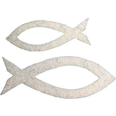 Petra's Bastel News Petra's Knutsel-News strooidecoratie 50-delige visset met hals, 2 verschillende maten, glittervilt, eenzijdig glitter, fliz, wit, 18 x 12 x 5 cm Petra's Bastel News Petra's Knutsel-News strooidecoratie 50-delige visset met hals, 2 verschillende maten, glittervilt, eenzijdig glitter, fliz, wit, 18 x 12 x 5 cm