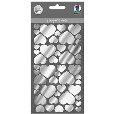 Ursus Spiegelstickers, harten, van acrylglas, zelfklevend Ursus Spiegelstickers, harten, van acrylglas, zelfklevend