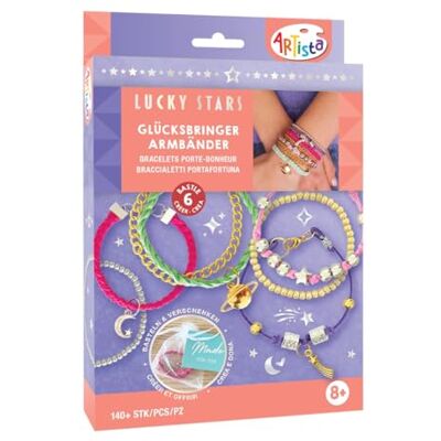 ARTISTA 9342998 knutselset, geluksbrenger, armbanden, sieradenknutselset, doe-het-zelf sieradenset voor kinderen vanaf 8 jaar ARTISTA 9342998 knutselset, geluksbrenger, armbanden, sieradenknutselset, doe-het-zelf sieradenset voor kinderen vanaf 8 jaar