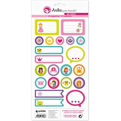 Anita y Su Mundo Anita en Zijn Welt Collectie stickers, 21 ontwerpen per vel, papier, meerkleurig, 15 x 32 cm Anita y Su Mundo Anita en Zijn Welt Collectie stickers, 21 ontwerpen per vel, papier, meerkleurig, 15 x 32 cm