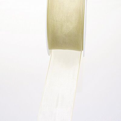 Deko und Band 53736 Organza lint met geweven rand 38mm 50m col. 40 champagne 53736-38-50-40 Deko und Band 53736 Organza lint met geweven rand 38mm 50m col. 40 champagne 53736-38-50-40