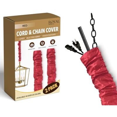 Royal Designs, Inc Royal Designs CC-24-RD-2 Koord & Ketting Cover, 1,2 m lang, Set van 2, Rood Royal Designs, Inc Royal Designs CC-24-RD-2 Koord & Ketting Cover, 1,2 m lang, Set van 2, Rood