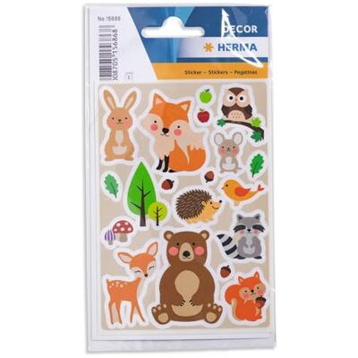 HERMA 15686 Stickers bosdieren klein, 57 stuks, dierenstickers met beer, egel, hert, haas, uil, muis, wasbeer, eekhoorntje, motief, kinderetiketten voor fotoalbum, dagboek, scrapbooking, decoratie HERMA 15686 Stickers bosdieren klein, 57 stuks, dierenstickers met beer, egel, hert, haas, uil, muis, wasbeer, eekhoorntje, motief, kinderetiketten voor fotoalbum, dagboek, scrapbooking, decoratie